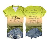 T-shirt décontracté pour femme avec inscription « Let Them Misunderstand You » pour femme - Changement de couleur - Haut d'entraînement ample à manches courtes - Coupe ample - Graphique - T-shirt