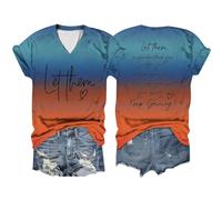 T-shirt décontracté pour femme avec inscription « Let Them Misunderstand You » pour femme - Changement de couleur - Haut d'entraînement ample à manches courtes - Coupe ample - Graphique - T-shirt