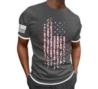 T-shirt décontracté pour homme 2024 nouveau t-shirt haut pour homme drapeau jour de l'indépendance imprimé deux printemps/été loisirs sports confortables respirants absorbant la transpiration col rond