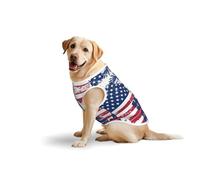 T-shirt décontracté sans manches avec drapeau national américain avec aigle, imprimé en coton doux pour animaux de compagnie, T-shirt respirant pour grand chien (3xl-5XL)