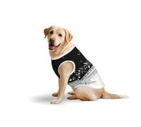 T-shirt décontracté sans manches avec touches de piano avec notes de musique pour animal de compagnie, gilet pour chien, en coton doux imprimé, vêtement respirant pour grand chien (3XL-5XL)