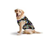 T-shirt décontracté sans manches pour la sensibilisation à l'autisme, pièces de puzzle en forme de cœur, imprimé en coton doux pour animaux de compagnie, t-shirt respirant pour grand chien (3xl-5XL)