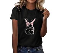 T-shirt d'enterrement de vie de garçon T-shirt décontracté pour femme avec imprimé lapin mignon col rond manches courtes comme chemisier confortable ou haut t-shirts de gym pour femmes et filles