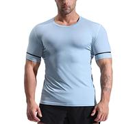 T-shirt d'entraînement basique à séchage rapide pour homme - T-shirt d'été à séchage rapide - Vêtement de sport moulant - Pour le basket-ball, l'entraînement, le fitness - Pour l'extérieur, la gym, le