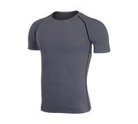 T-shirt d'entraînement pour homme - Haut de fitness musculaire pour homme - Printemps - Été - Couleur unie - Séchage rapide - Collants respirants - Pour basket-ball, entraînement, sport, fitness