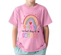 T- Shirt « Dernier Jour D'École » pour Enfants Tops Garçon Et Fille Graphique Et Dynamique pour D'Année Pratique Confortable Idéal Été Activités Scolaires Mois