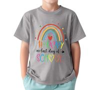 T- Shirt « Dernier Jour D'École » pour Enfants Tops Garçon Et Fille Graphique Et Dynamique pour D'Année Pratique Confortable Idéal Été Activités Scolaires Mois