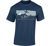 T-shirt d'escalade - T-Shirt Accessoires d'escalade - Équipement extérieur - Cadeau Bouldern, Denim Blue - Gravity, M