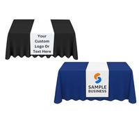 T-SHIRT DESIGN STUDIO Chemin de table personnalisé - Texte/logo personnalisé, motif imprimé du nom pour entreprise, salon, fête, événements, expositions, anniversaires, mariages (33 x 150 cm)