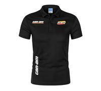 T-shirt d'été à Manches Courtes C.a.n-a.m, Tennis Po.lo Confortable Respirant, Décontractés Mode Tops Tees pour Street, Shirt(Black,XXL)