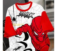 t-shirt d'été à manches courtes et col rond minimaliste pour garçon préadolescent. Imprimé classique de toile d'araignée et d'araignée, graphique cool et courageux 7Y,8Y,9Y,10Y,11Y,12Y,13YAnimal,Carto