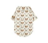 T-shirt d'été à manches courtes pour chien anglais avec motif empreintes de pattes de chien boutonné, léger et respirant, parfait pour un usage quotidien et des séances photo 5XL