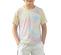 T-Shirt d'été à Manches Courtes pour Filles, en Soie glacée tie-Dye, léger et décontracté, idéal pour protéger du Soleil. Bon Vent pour Ses Après-midis