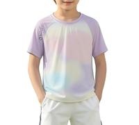 T-Shirt d'été à Manches Courtes pour Filles, en Soie glacée tie-Dye, léger et décontracté, idéal pour protéger du Soleil. Bon Vent pour Ses Après-midis