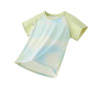 T-Shirt d'été à Manches Courtes pour Filles, en Soie glacée tie-Dye, léger et décontracté, idéal pour protéger du Soleil. Bon Vent pour Ses Après-midis