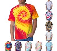 T-shirt d'été à manches courtes pour homme - Col rond - Classique - Grande taille - Imprimé fantaisie, rose 1, L