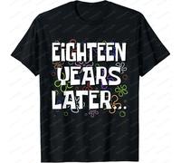 T-shirt d'été à manches courtes pour hommes, Design amusant « Eighteen Years Later Meme », décontracté, pour fête de 18e anniversaire, hauts confortables et élégants 0000539FZY-green