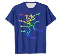 T-shirt d'été décontracté à col rond, style européen, élégant, chemise à manches courtes pour homme, coupe ample, col rond, t-shirt amusant de sensibilisation à la douleur chronique, bleu, XXXXL