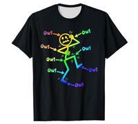 T-shirt d'été décontracté à col rond, style européen, élégant, chemise à manches courtes pour homme, coupe ample, col rond, t-shirt amusant de sensibilisation à la douleur chronique, Noir , XXXXL