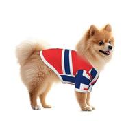 T-shirt d'été décontracté imprimé drapeau norvégien pour petits chiens et chats