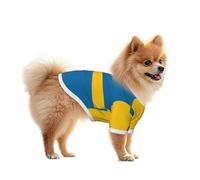 T-shirt d'été décontracté imprimé drapeau suédois pour petits chiens et chats
