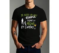 T-shirt d'été décontracté vert olive pour hommes avec graphique de pêche - léger et respirant avec texte français et motif de poisson, parfait pour les activités de plein air et les loisirs, t-shirt c