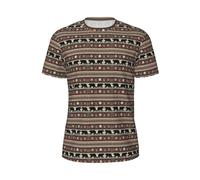 T-shirt d'été élégant imprimé ours pour homme, vêtements d'exercice respirants, Noir , S