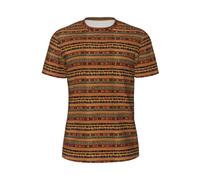 T-shirt d'été élégant pour homme - Tissage africain - Vêtements d'entraînement respirants, Noir , XS