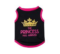 T-shirt d'été en coton avec couronne de princesse pour chiens de petite taille, chihuahua, caniche, chiot, mascotas (princesse noire, taille XS, costume de 0,5 à 1 kg)