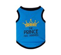 T-shirt d'été en coton pour chien avec couronne de princesse pour petits chiens, chihuahua, caniche, chiot, mascotas (Prince bleu, taille XL, 5 à 8 kg)