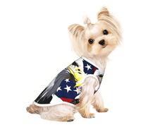 T-shirt d'été extensible pour chien avec imprimé drapeau aigle chauve