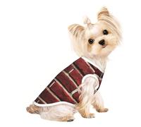 T-shirt d'été extensible pour chien avec imprimé pierre rouge brique