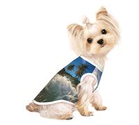 T-shirt d'été extensible pour chien avec imprimé « Water Rush to Tropical Beach » - T-shirt sans manches pour chien