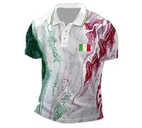 T-shirt d'été italien décontracté pour homme - Col rond - Couleur unie - Grande taille - Graphique imprimé - Tendance - Confortable pour le quotidien - Article de fan d'Italie - T-shirt de sport, vert