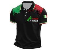 T-shirt d'été italien décontracté pour homme - Col rond - Couleur unie - Grande taille - Graphique imprimé - Tendance - Confortable pour le quotidien - Article de fan d'Italie - T-shirt de sport, k