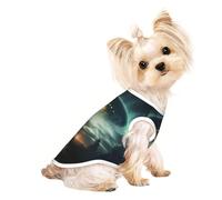 T-shirt d'été léger pour chien imprimé OVNI la nuit - Doux et respirant - Extensible - Pour chats et chiens