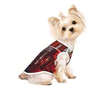 T-shirt d'été léger pour chien imprimé rue de Londres Rouge