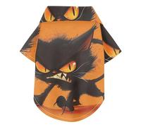 T-shirt d'été pour chien avec motif chat en colère orange - Léger et respirant - Parfait pour un usage quotidien et une séance photo
