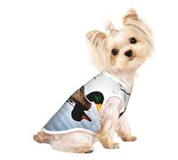 T-shirt d'été pour chien imprimé canard domestique - T-shirt extensible pour chats et chiens