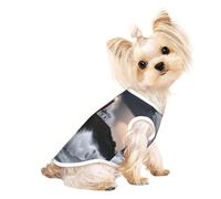 T-shirt d'été pour chien imprimé phare dans la tempête T-shirt extensible sans manches pour chien