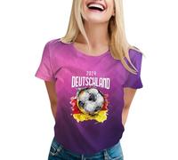 T-shirt d'été pour femme - Imprimé drapeau allemand - Polo décontracté - Imprimé cœur - Respirant - Manches courtes - Confortable et élégant - Pour la vie quotidienne et les festivals, jaune, S