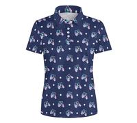 T-shirt d'été pour femme - Mignon et confortable - Manches courtes - Col rond - Motif licorne Kawaii - Imprimé intégral - Coupe ajustée - Pour parc d'attractions, Style #n01 bleu, S