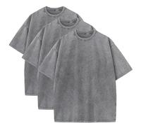 T-shirt d'été pour homme en coton épais, Oversize, style Vintage, coupe ample, lot de 3, L