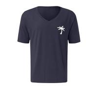 T-shirt d'été surdimensionné pour homme - Col rond - Manches courtes - T-shirt avec imprimé noix de coco - T-shirt basique pour homme - Décontracté - T-shirt de sport - Léger - Streetwear, Marine, 6XL
