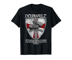 T-shirt Deus Vult He Trains My Hands For War Templar Knights T-Shirt