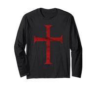 T-Shirt « Deus Vult Knights Templar Cross », « Crusader » Manche Longue