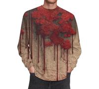 T-shirt d'Halloween décontracté à col rond pour homme avec motif sang, haut imprimé sanglant, haut à manches courtes, grande taille, t-shirt décontracté pour hommes, RD1., XXL