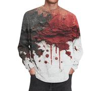T-shirt d'Halloween décontracté à col rond pour homme avec motif sang, haut imprimé sanglant, haut à manches courtes, grande taille, t-shirt décontracté pour hommes, RD2., 5XL