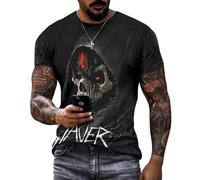 T-shirt d'Halloween imprimé crâne pour homme fantaisie squelette effrayant T-shirt à manches courtes T-shirts vintage gothique vacances tops fête, Mots drôles Crâne, 3XL