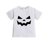 T-Shirt d'halloween pour Enfants Filles Garçons T-Shirt Halloween Citrouille Orange Fantome Drôle Visage de Goule Halloween à Manches Courtes Tee Shirt Graphique Amusant 3-13 (A06-White, 12-13 Years)